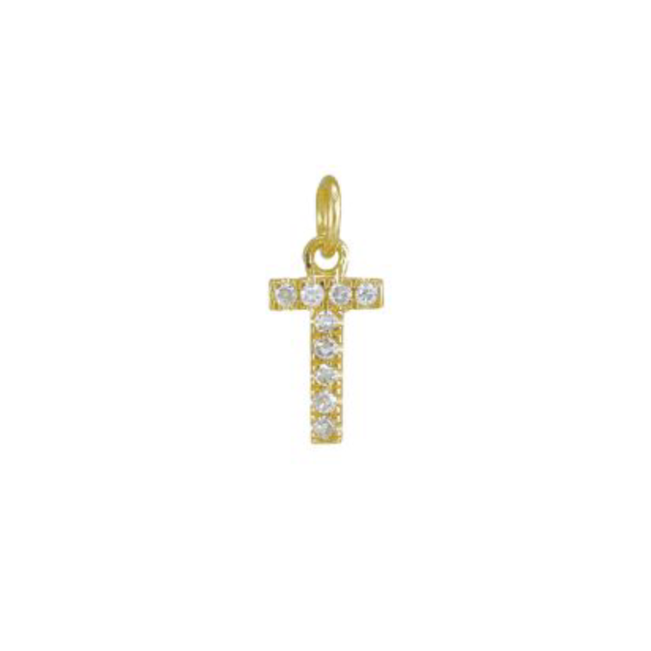 Ashley Schenkein Jewelry Design - Wholesale Pendant/Charm Necklace - Diamond Initial Charm 14K Yellow Gold Necklace22
