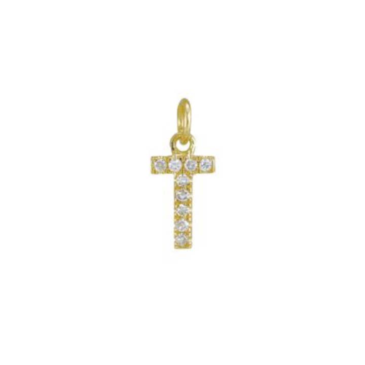 Ashley Schenkein Jewelry Design - Wholesale Pendant/Charm Necklace - Diamond Initial Charm 14K Yellow Gold Necklace22