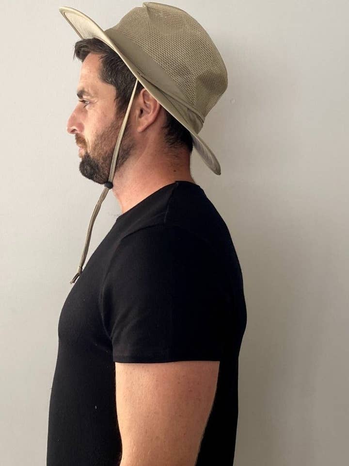 Chapeau de sport Crushable Safari pour hommes, jugulaire adaptée à une grosse tête pour la vente par Sungrubbies