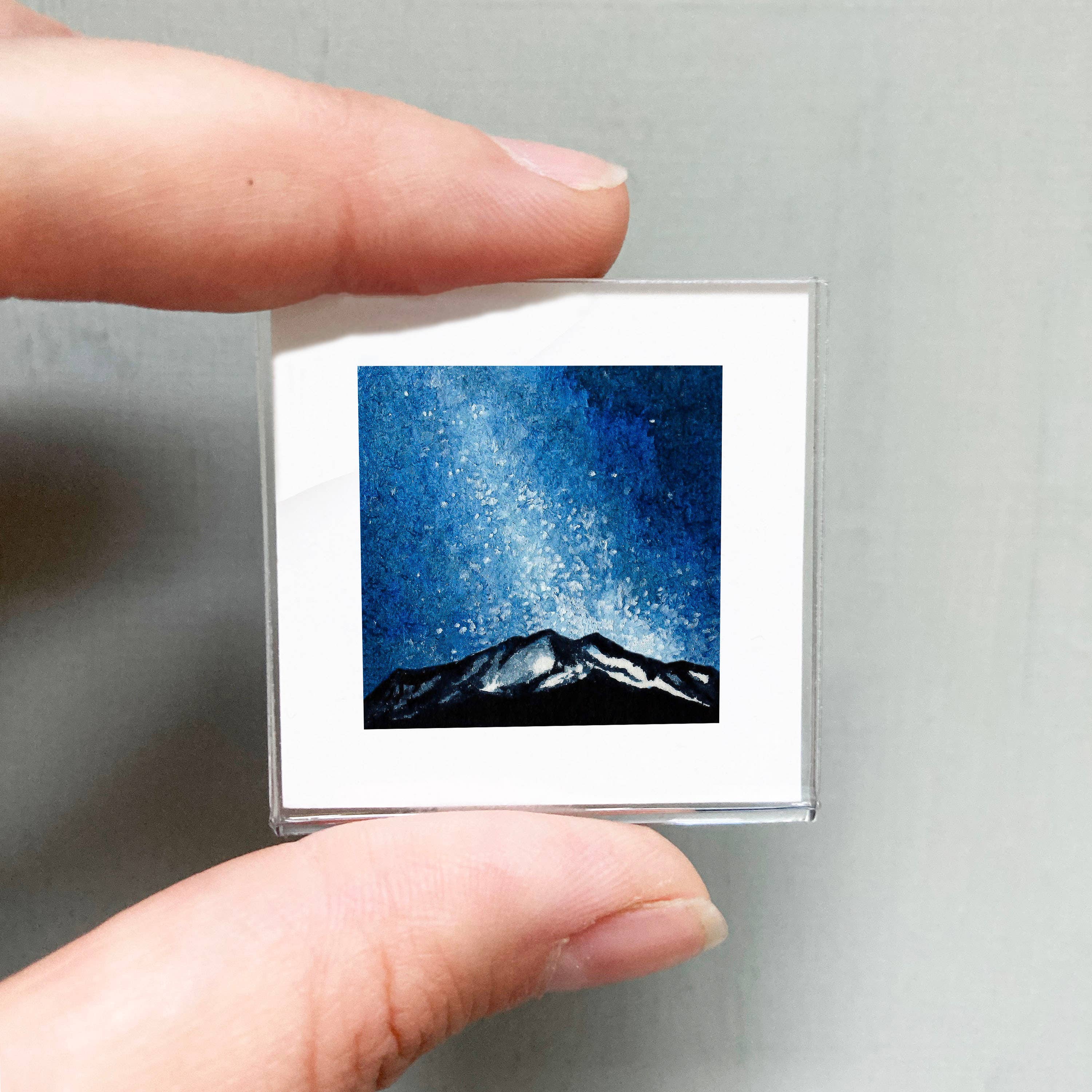 Mick's Art Goods - Wholesale Art Print - Mini 1" Galaxy Mountain Milky Way Tiny Framed Art Print