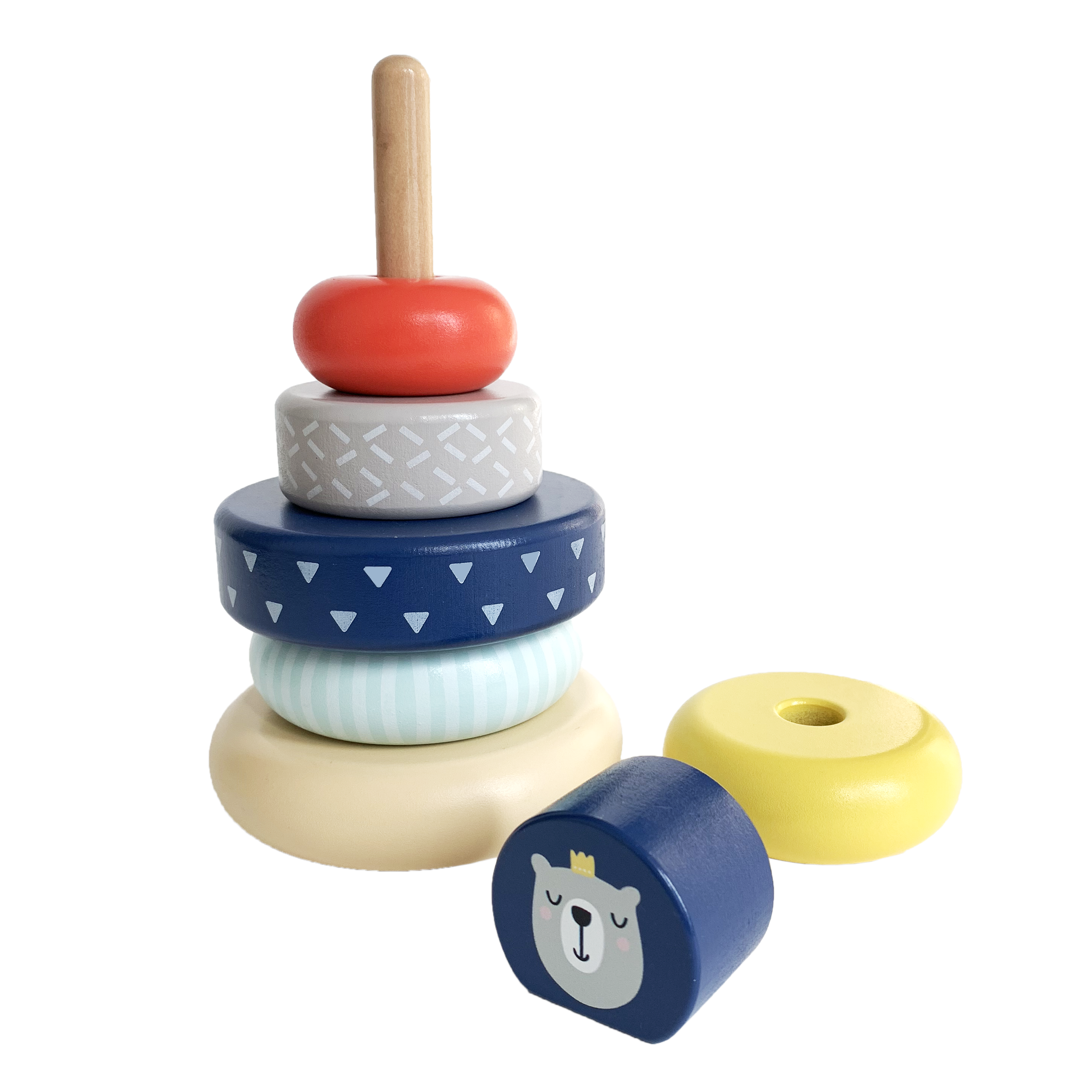 Leo & Friends - Wholesale Stacking Rings Game - Baby - Leo & Friends Wooden Stacking Toys, 6 Wooden Rings12