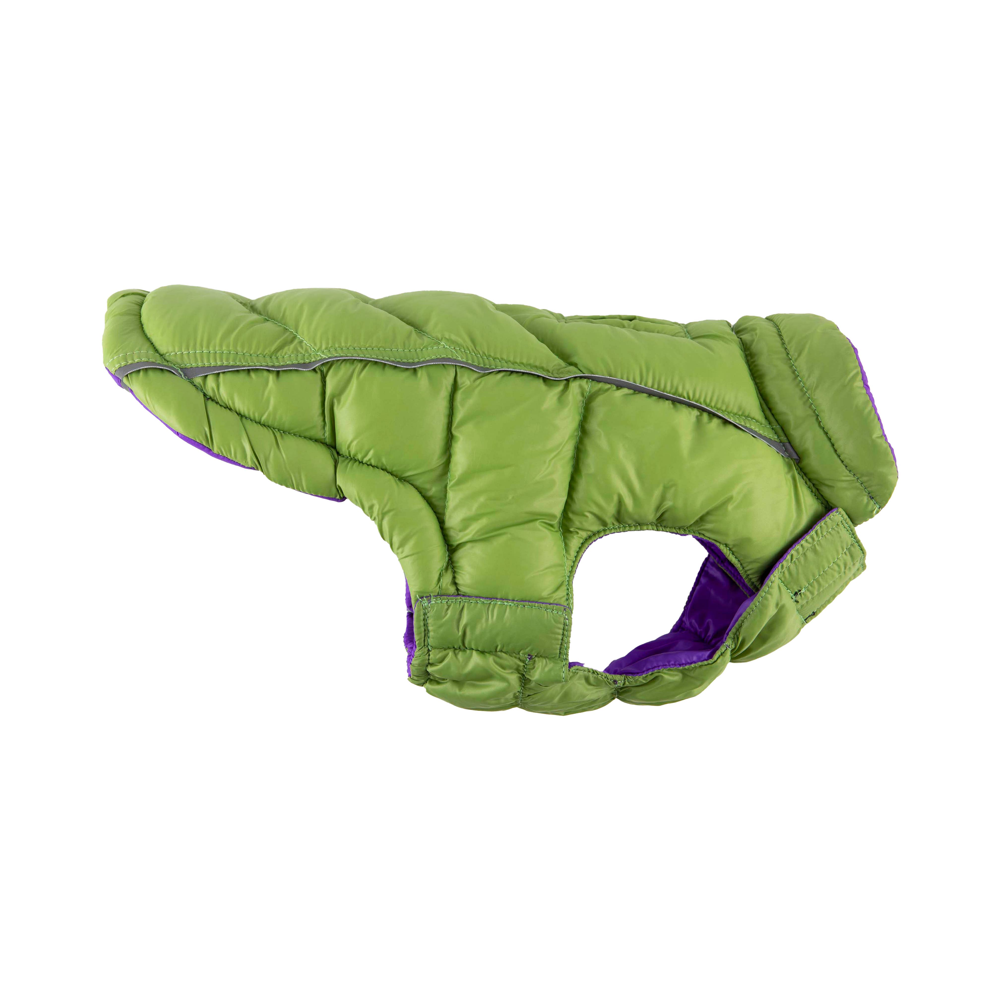 Barker's Bowtique - Vente Manteau – chien - Doudoune réversible et réfléchissante Featherlite - Vert/Violet6