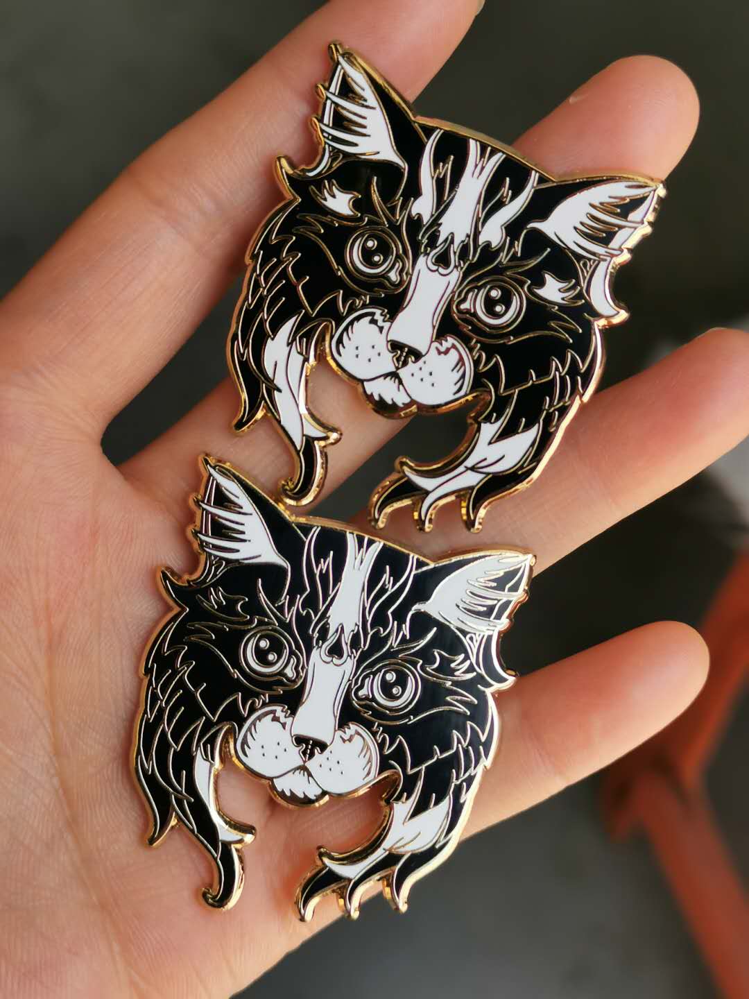 Real Sic - Wholesale Lapel Pin/Button - Black White Cat Pin - Adorable Cat Enamel Lapel Pin6