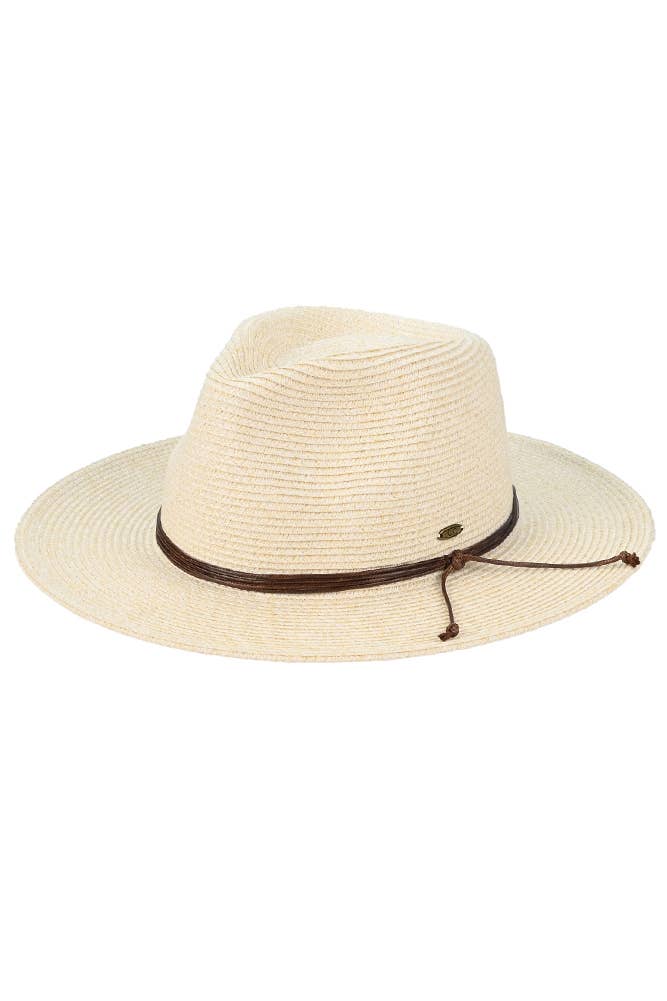 Hana - Wholesale Straw Hat - Women's - C.C String Trim Band Panama Sun Hat9