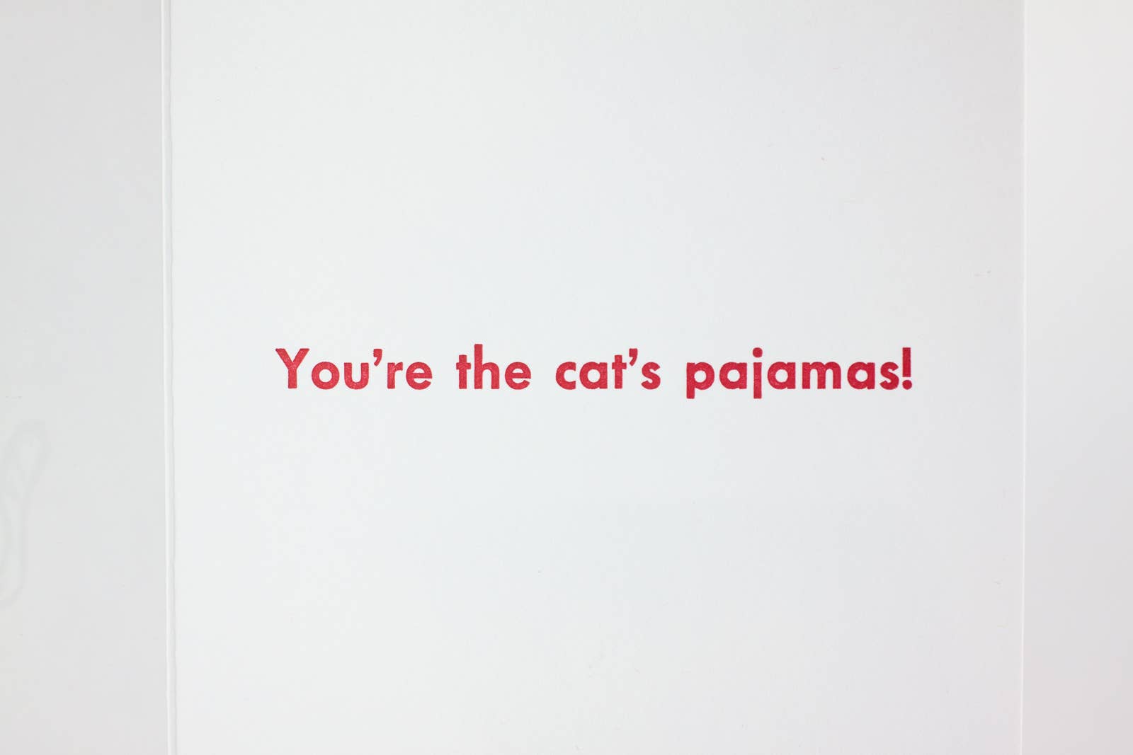 Bruno Press - Wholesale Love Card - You're the Cat's Pajamas — Sweet Love Letterpress Greeting Card1
