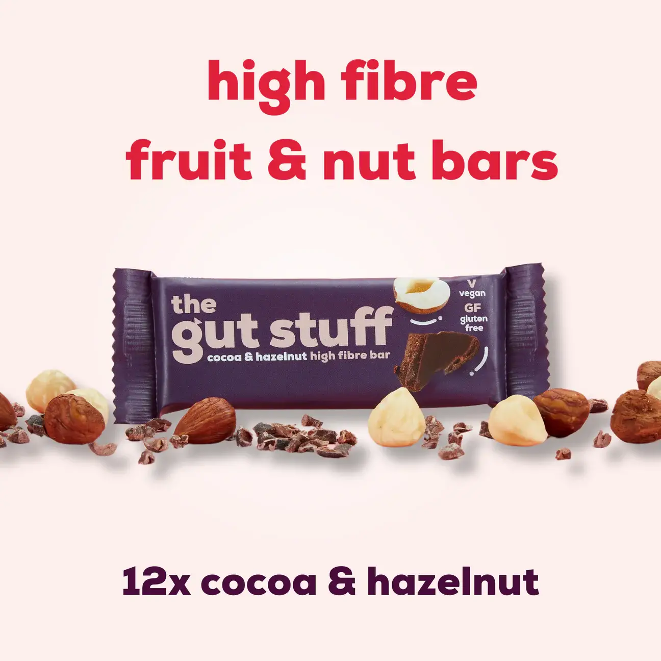 the gut stuff – wholesale Snack bar – High Fibre Fruit & Nut Bars – Cocoa & Hazelnut1