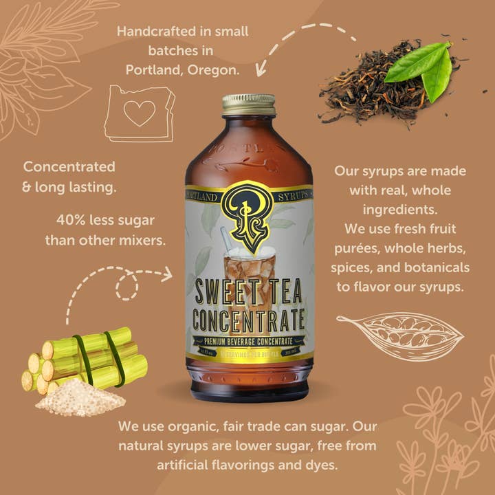 Portland Syrups - Wholesale Cocktail Mix/Syrup - Sweet Iced Tea Concentrate 12oz - beverage mixer