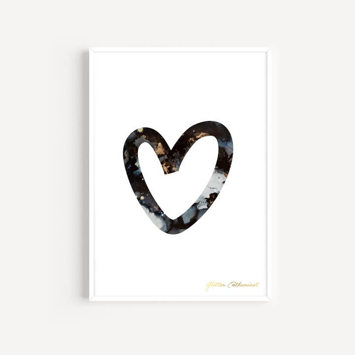 Outline Heart Print for wholesale by Glitter Enthusiast