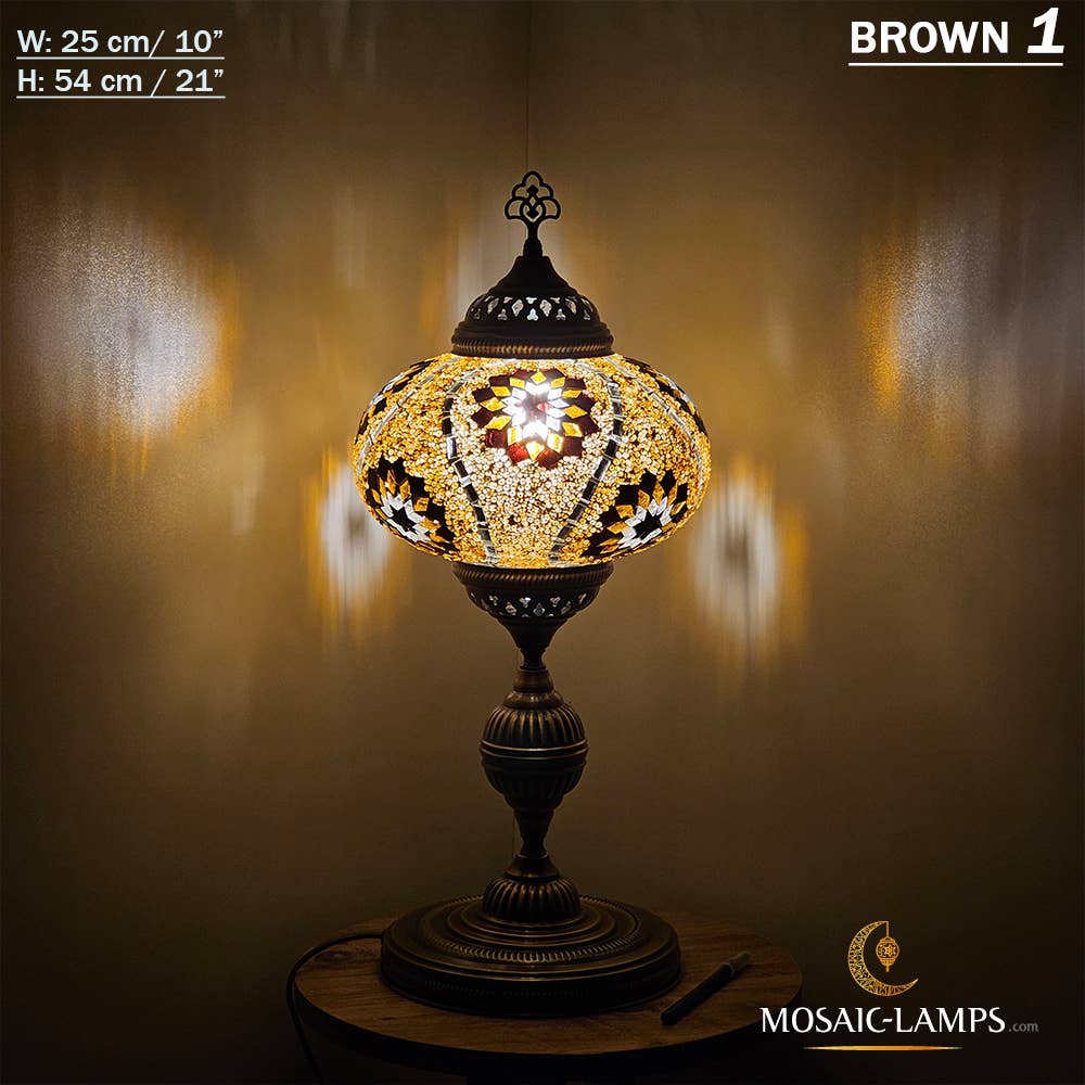 Mosaic Lamps - Wholesale Accent/Desk Lamp - 10+ Colors - Turkish Mosaic X Large Globe Table Lamp, Marrak9