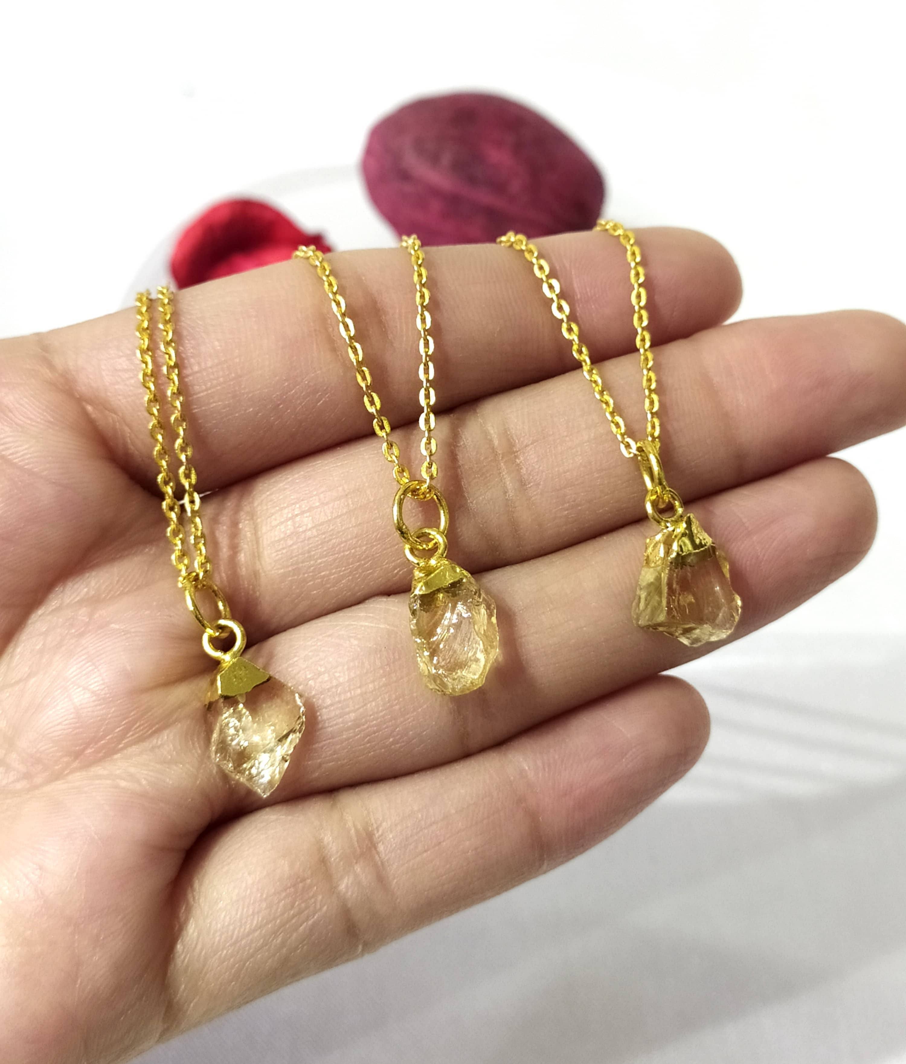 Soothing Crystals - Wholesale Spiritual stone/crystal - Raw Crystal Necklace |Natural Citrine |Raw Gemstone Necklace1