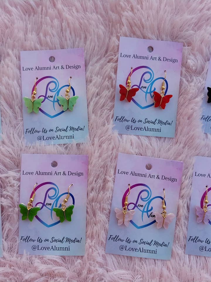 Mini Butterfly 18K forgyldte øreringe for engroshandel hos Love Alumni Art & Design