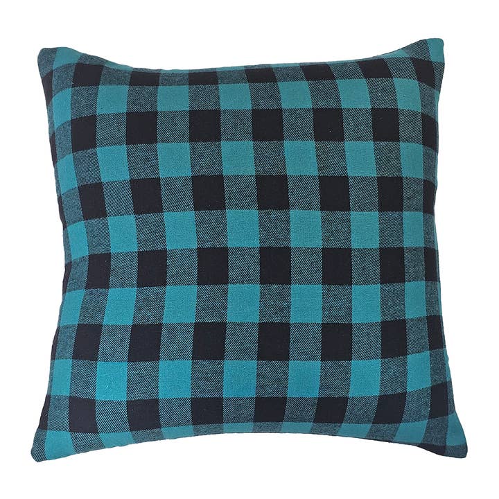 Turquoise Buffalo Plaid Pillow for wholesale by Comfee Cushion