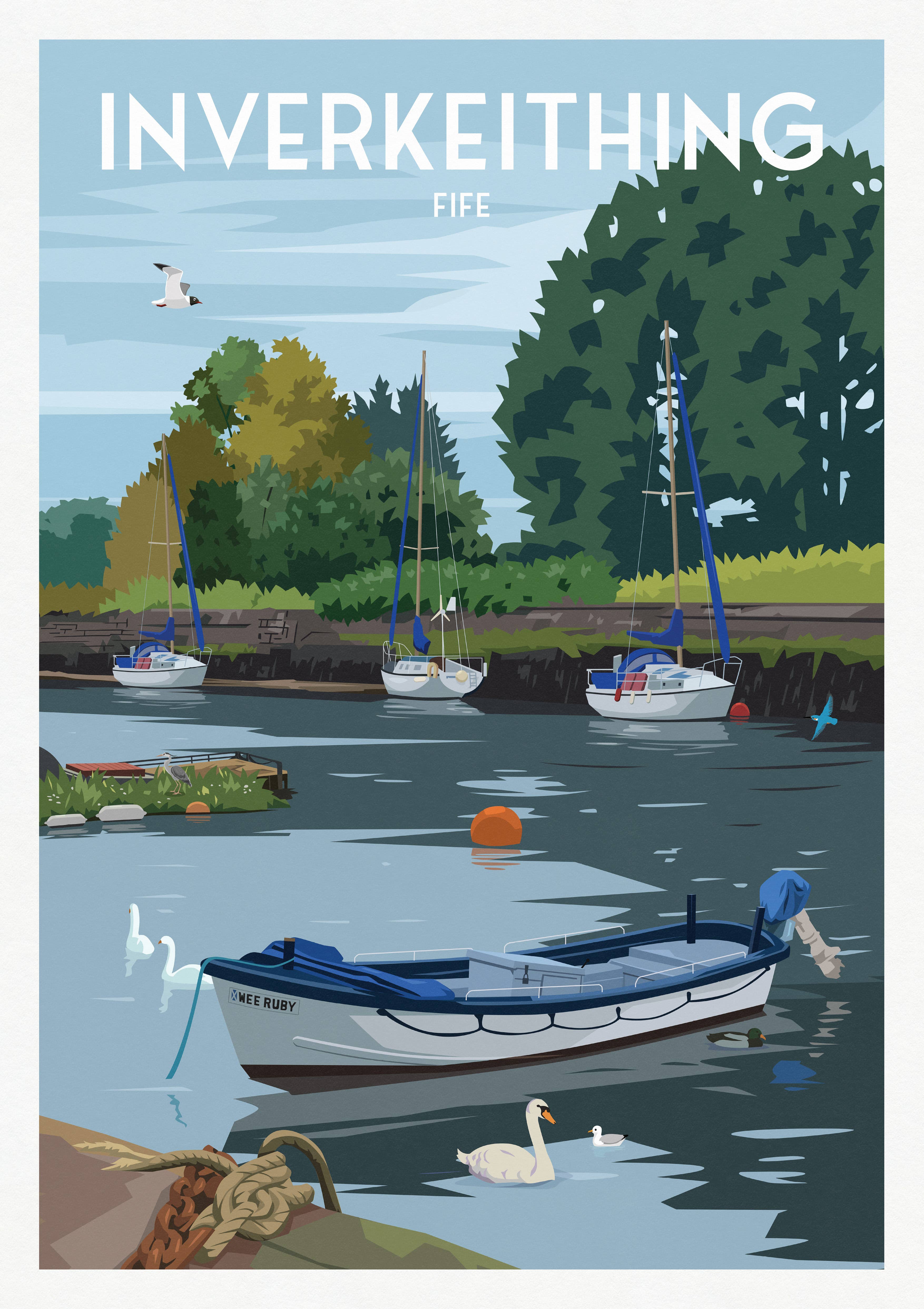 Printagonist – wholesale Art print – Inverkeithing Print - Historic Building - Travel Poster  1