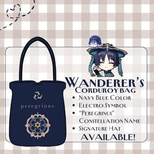 Borsa a tracolla in velluto a coste Wanderer Scaramouche - Genshin Impact per la vendita all'ingrosso da parte di Studio Ayu