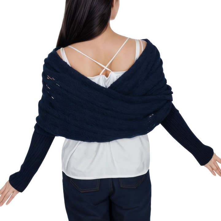 AK Brand - Wholesale Scarf - Women's - Solid Color Crochet Knitted Cable Scarf Sweater Wraps19