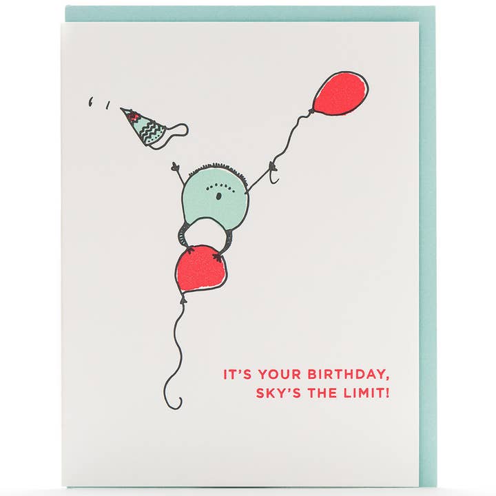 Geburtstag Himmel's the Limit Monsterkarte für den Großhandel von Porchlight Press Letterpress