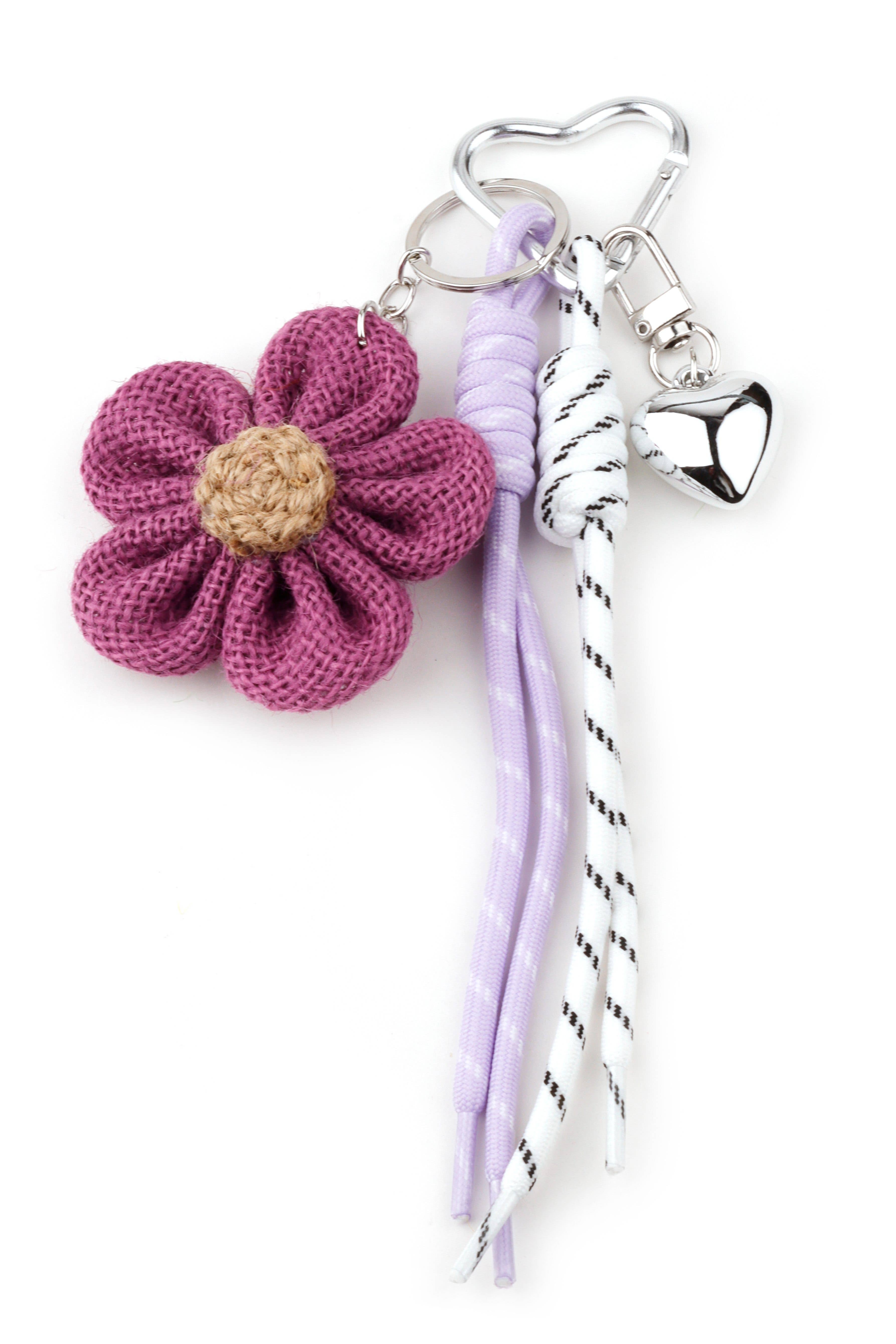 Domoflor s.l - Wholesale Keychain - Women's - Linen Flower Keychain with Ribbons3