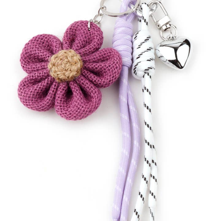 Domoflor s.l - Wholesale Keychain - Women's - Linen Flower Keychain with Ribbons3