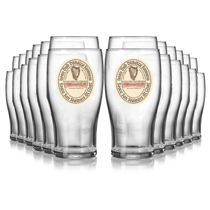 Guinness Vintage Label Pint Glass - 24 Pack for wholesale by James Trading Group INC