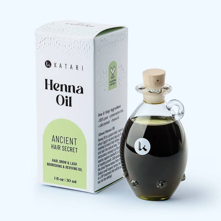 Huile de henné 100 % pure pour sourcils, cils et cheveux sains pour la vente par Katari Beauty