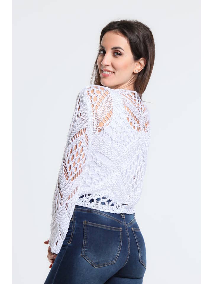 TINA Stephens Italy/Tees By Tina - Vente Cardigan – femme - Boléro Kandra en tricot ouvert à nouer sur le devant (CLS303)7