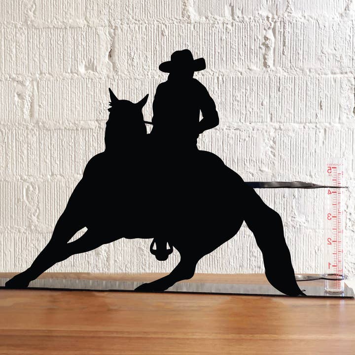 Steel Grace - Wholesale Outdoor Ornament/Decor - Barrel Racer Rain Gauge1
