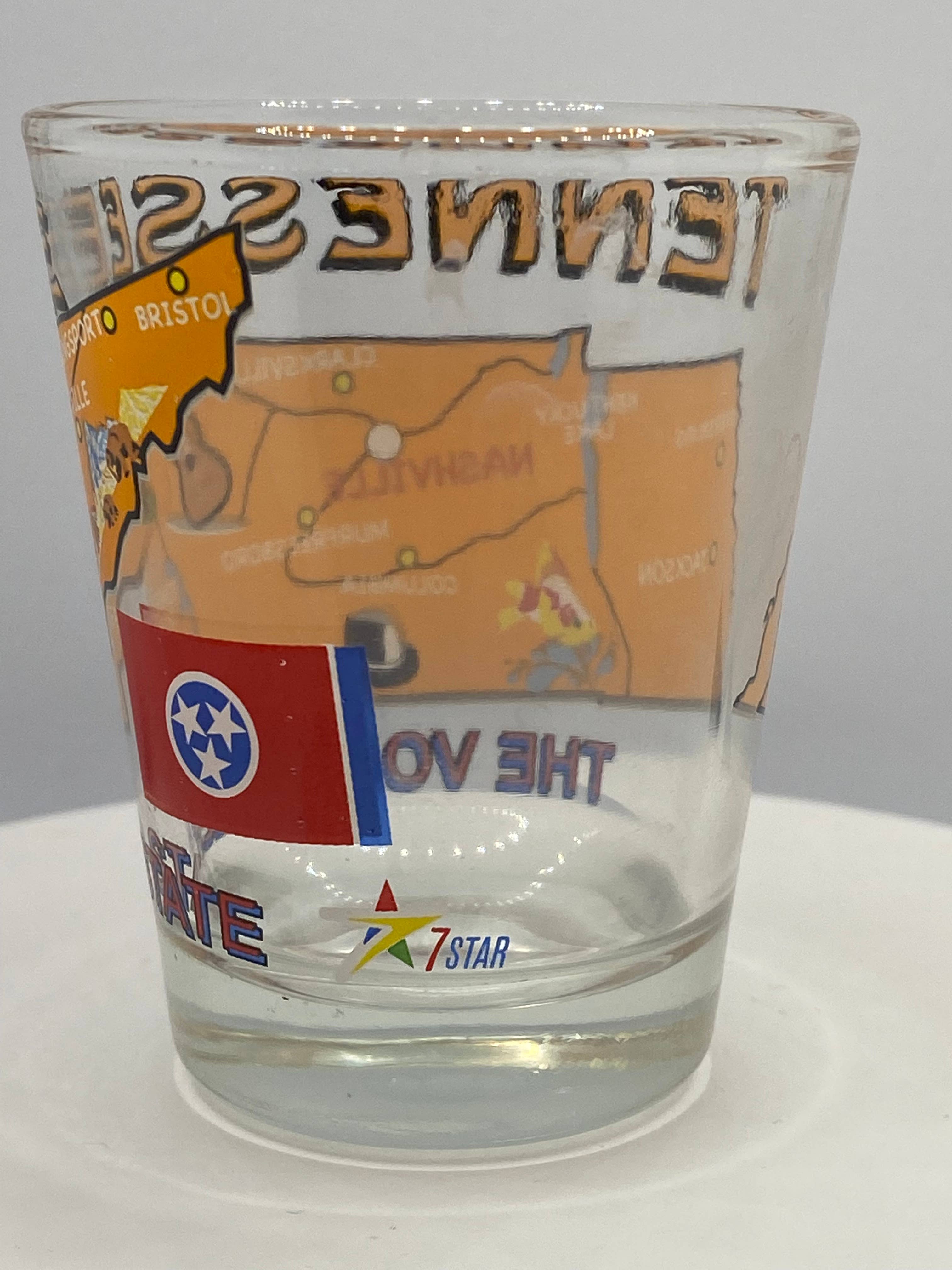 7 Star - Wholesale Shot Glass - TENNESSEE State Shot Glass 2 oz5
