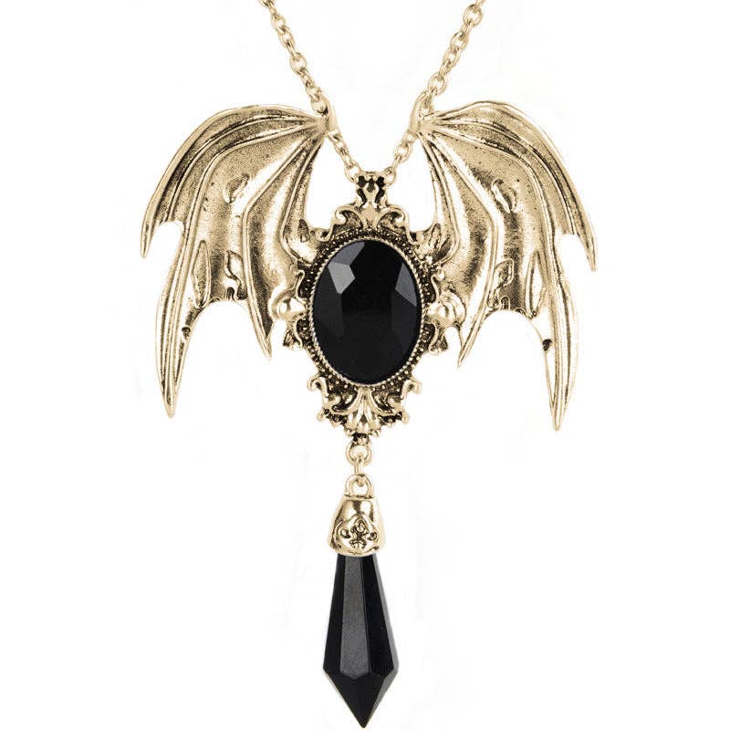 Tourtiwi – wholesale Pendant/charm necklace – Halloween Gothic Bat Wings Pendant Necklace8