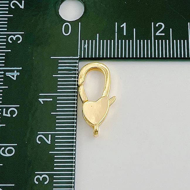 Beads Creation - Wholesale Clasp - Thick Gold Filled Heart Lobster Claw Clasp, CL4684