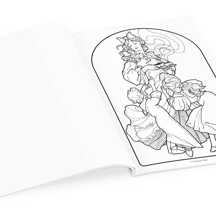 Pomegranate - Wholesale Coloring & Activity Book - Adult - Alphonse Mucha Coloring Book3