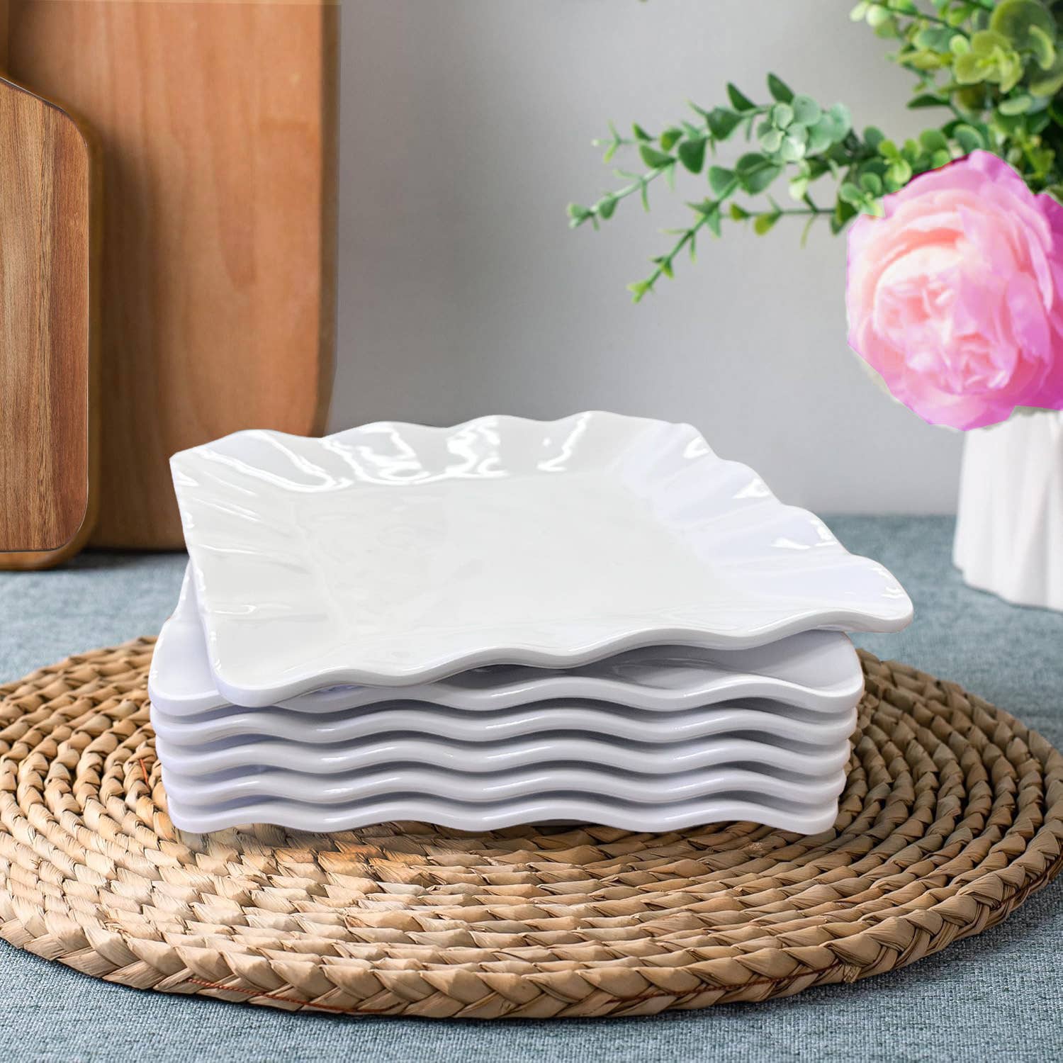 Supreme Housewares - Vente Assiette - Assiette carrée en mélamine blanche 5 1/2"3