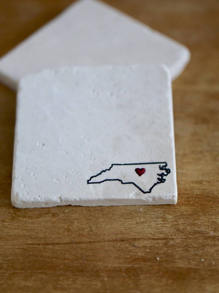 North Carolina Marble Coaster for wholesale by Lace, Grace & Peonies Marble Coasters