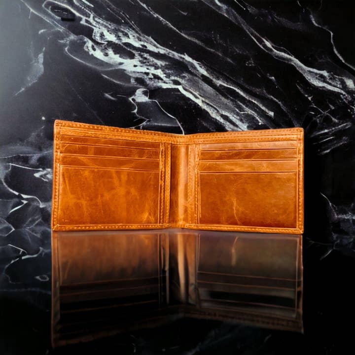 Texan Customs - Wholesale Wallet - Men’s - Premium Buffalo Leather Bifold Wallet Duck Bread Design1