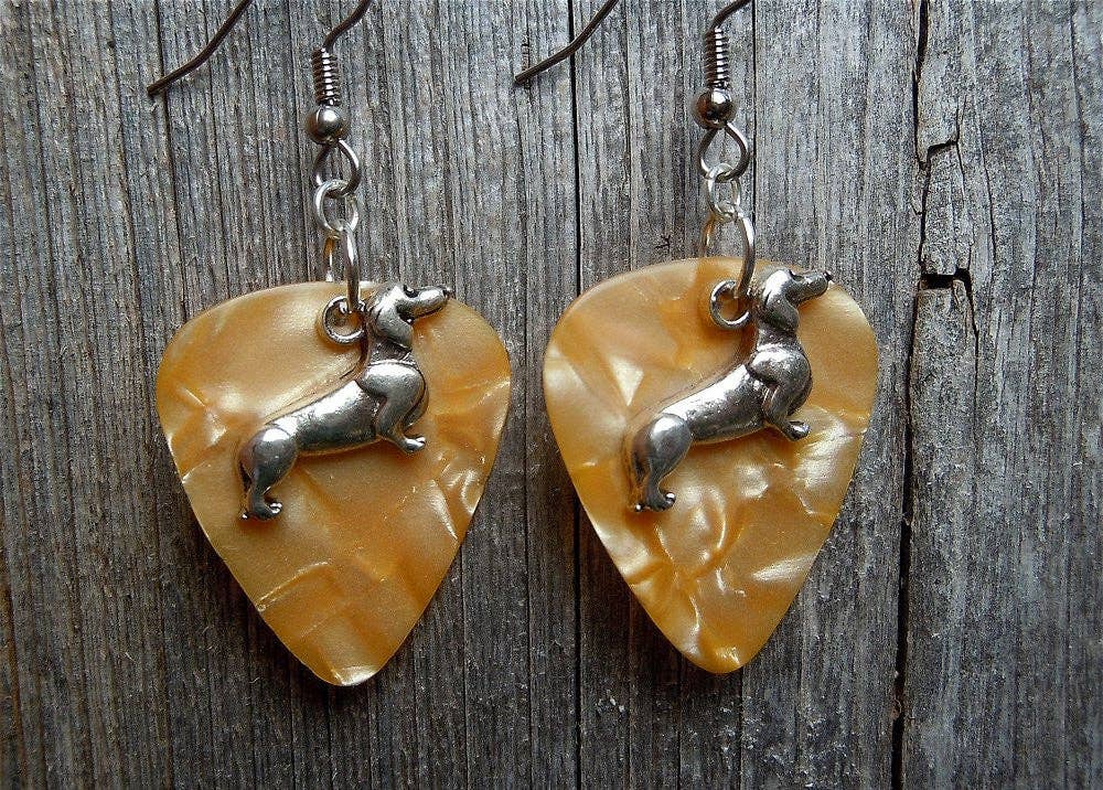 Simply Raevyn - Wholesale Dangle Earrings - Dachshund Charm Guitar Pick Earrings28