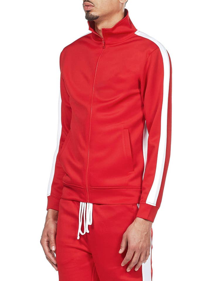 501 Träningsjacka - Röd/Vit för wholesale av Rebel Minds