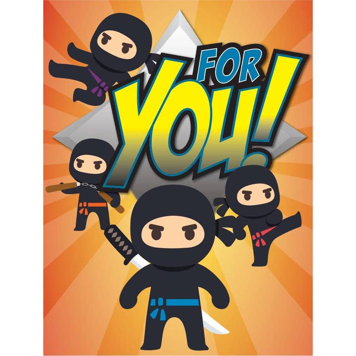 Paper House Productions - Wholesale Birthday Card - Little Ninjas Gift Enclosure