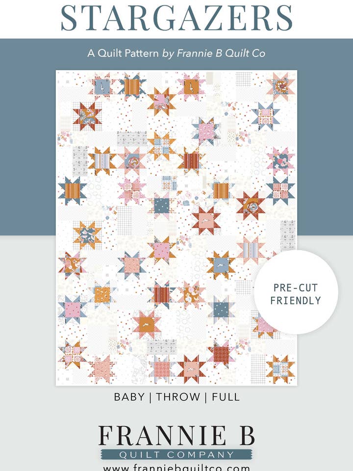 Motivo trapunta Stargazers per la vendita all'ingrosso da parte di Frannie B Quilt Company
