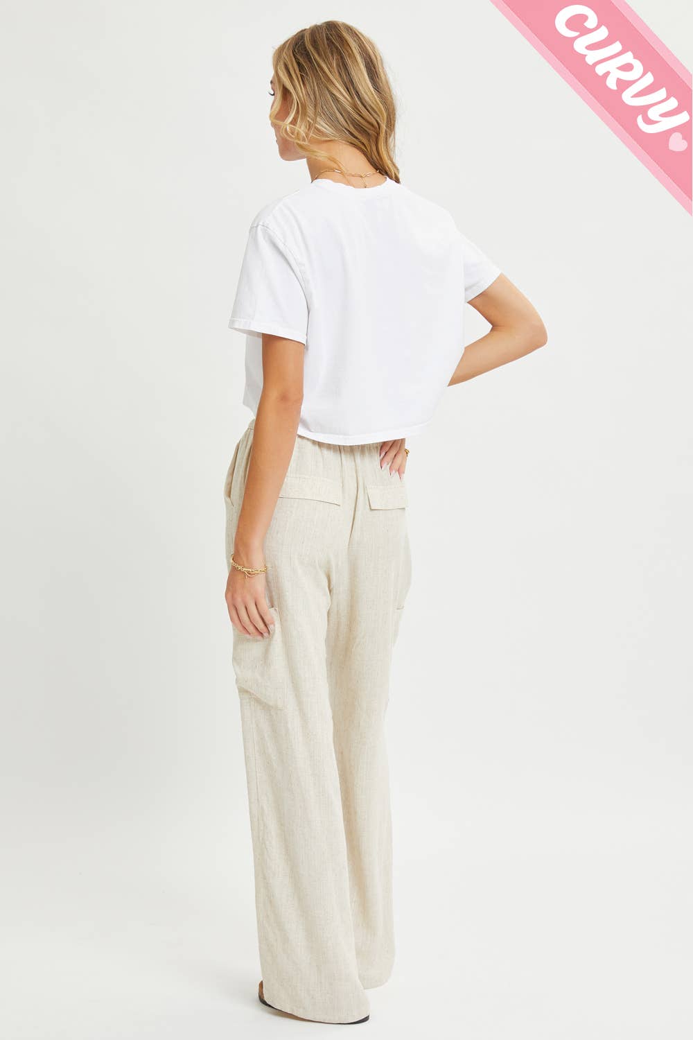 Sweet Lovely by Jen - Wholesale Pants - Women's - PLUS SIZE LINEN- BLEND PULL-ON-PANTS34