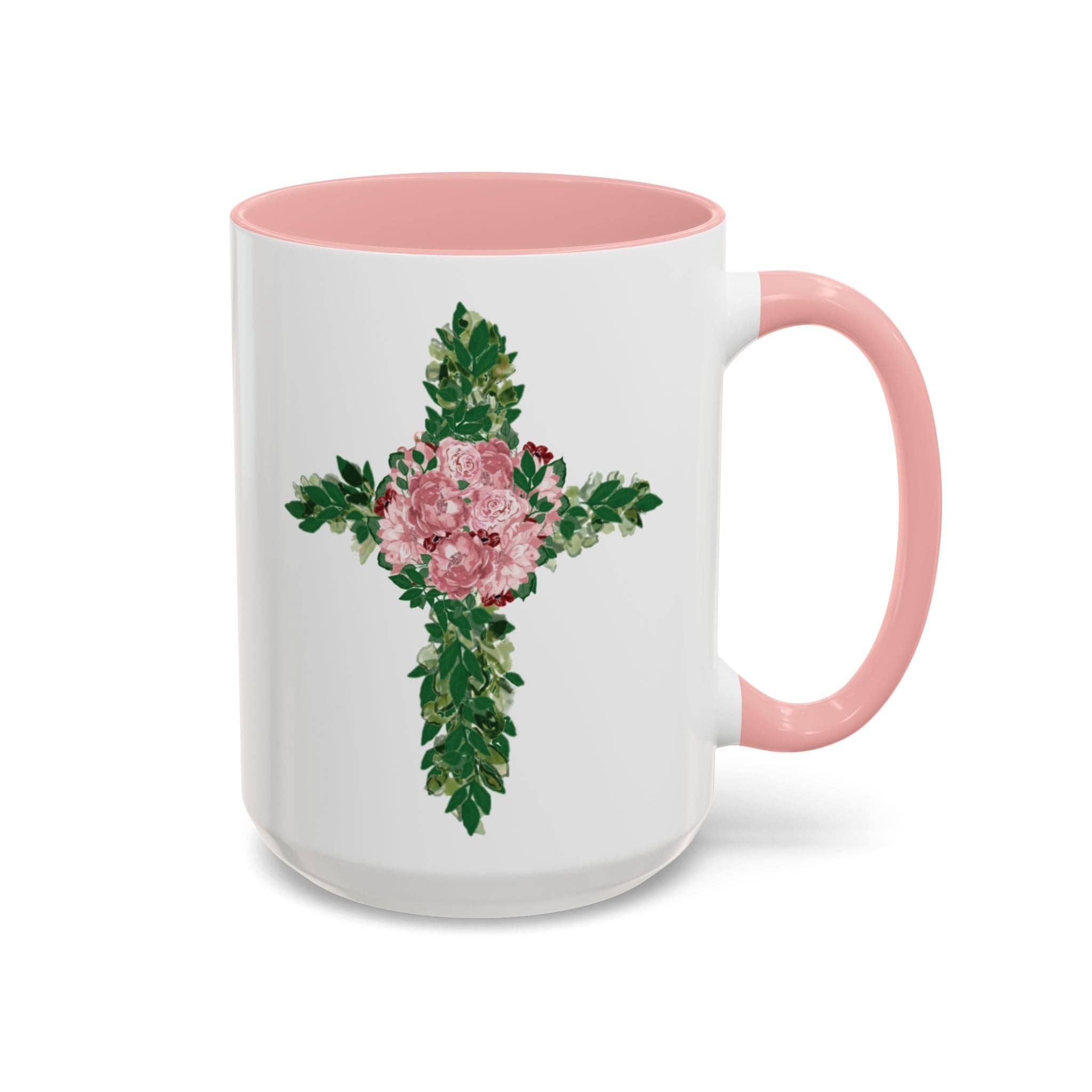 Blue Cava - Wholesale Coffee Mug - Floral Cross Two Tone  Coffee Mugs, 11 oz. 5