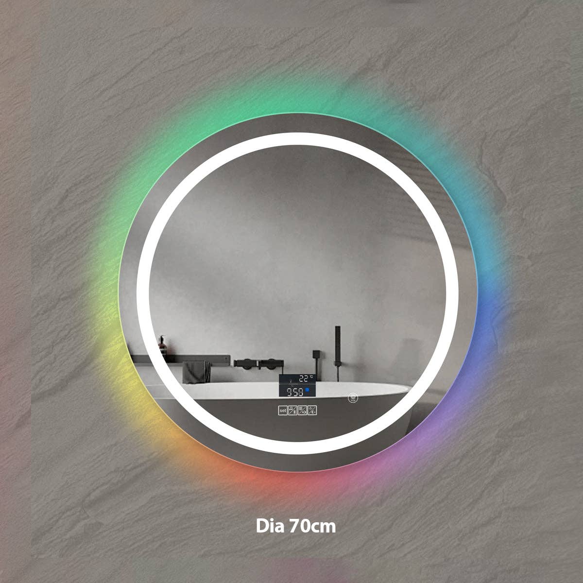 ENER-J – wholesale Speakers – LED Mirror with CCT, Dimming, RGB & Bluetooth Speaker3