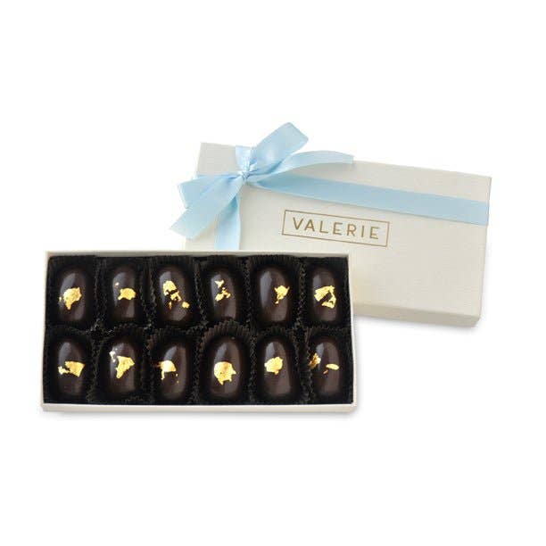 12pc Golden Bittersweet Chocolate Eggs for wholesale by Valerie Confections