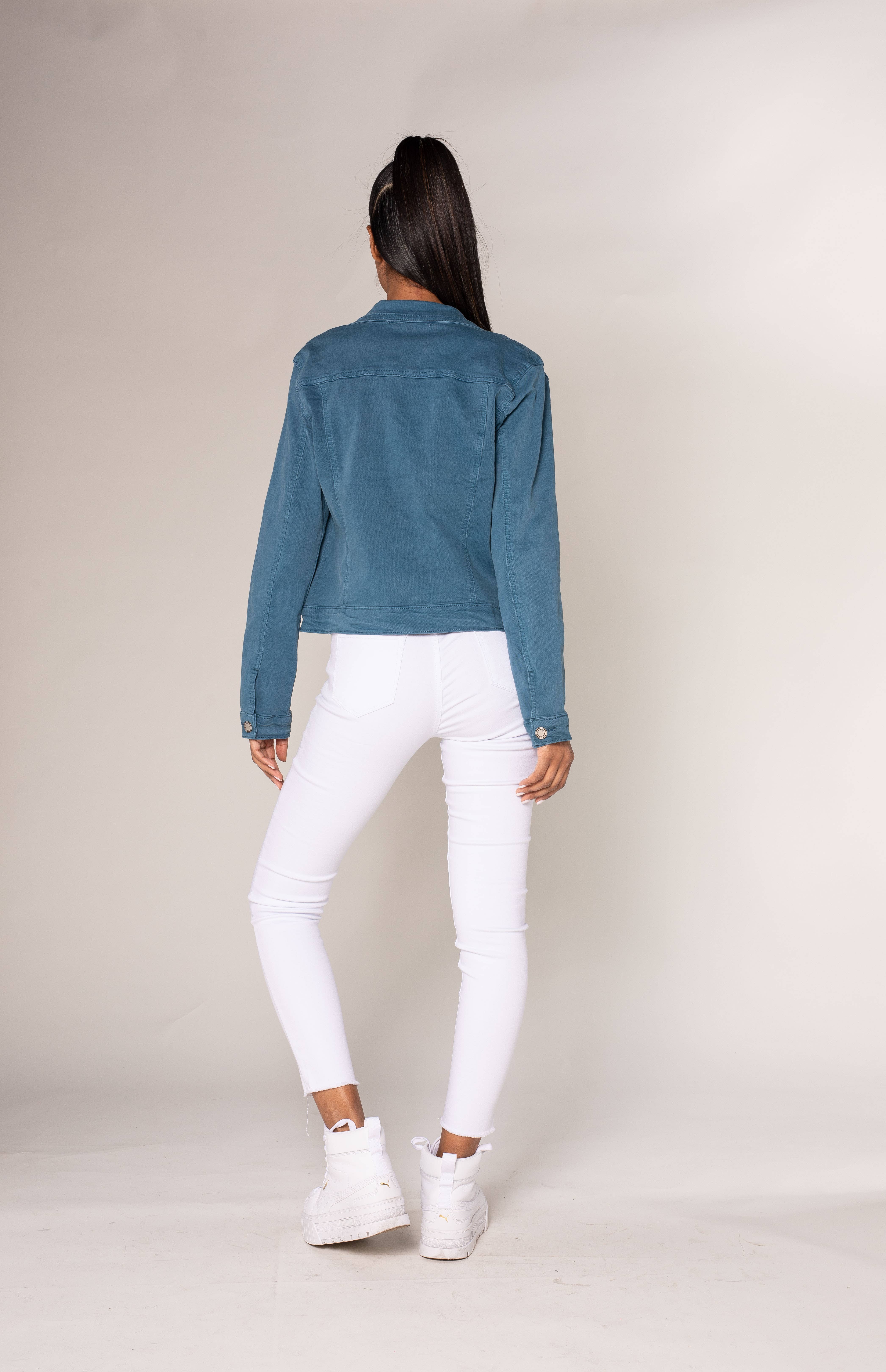 duck blue Slim stretch jacket in color J212 for wholesale on Faire3