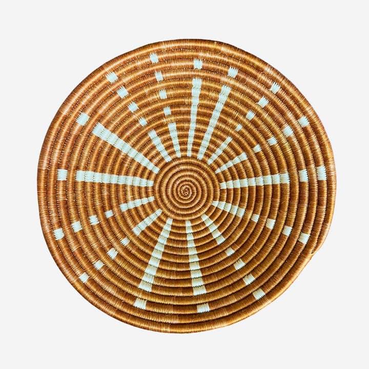 Hand Woven Basket, Orange/White for wholesale by Agaseke Weaving Community