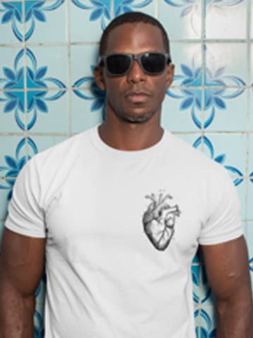 Camiseta Straight Heart Preta por atacado de Wo! Design Studio & Store
