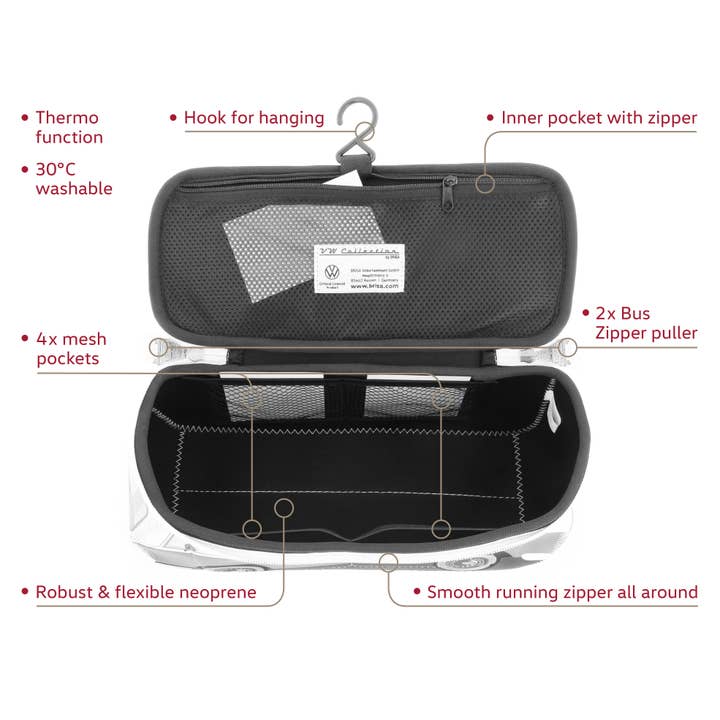 VW Collection by BRISA - Wholesale Toilettas - Uniseks - VW T2 Bus Travel Office toilettas voor buiten — OR (L)