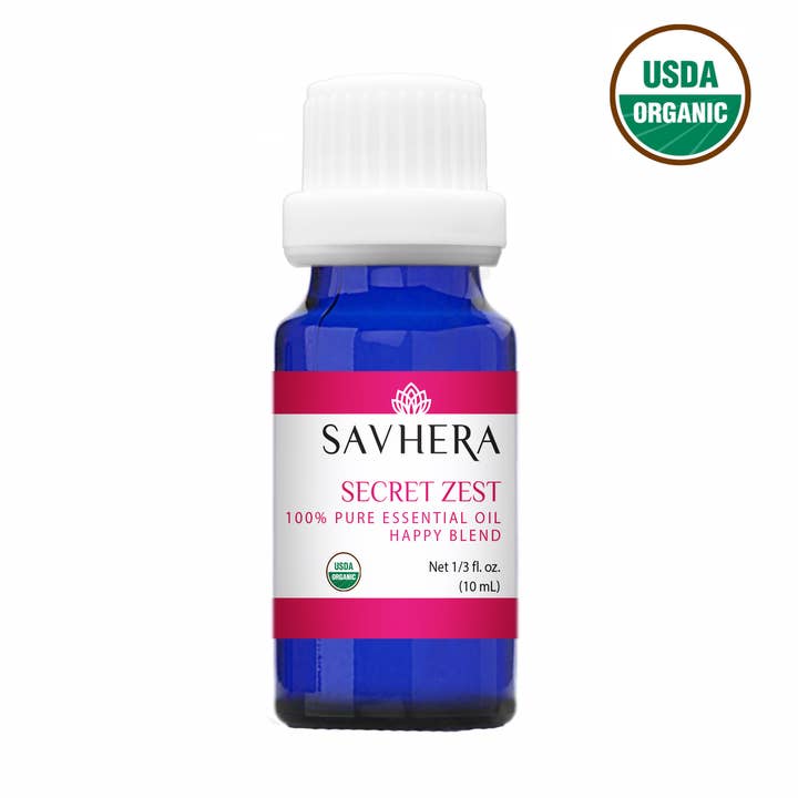 Organic Secret Zest Essential Oil (happy blend) for wholesale by Savhera