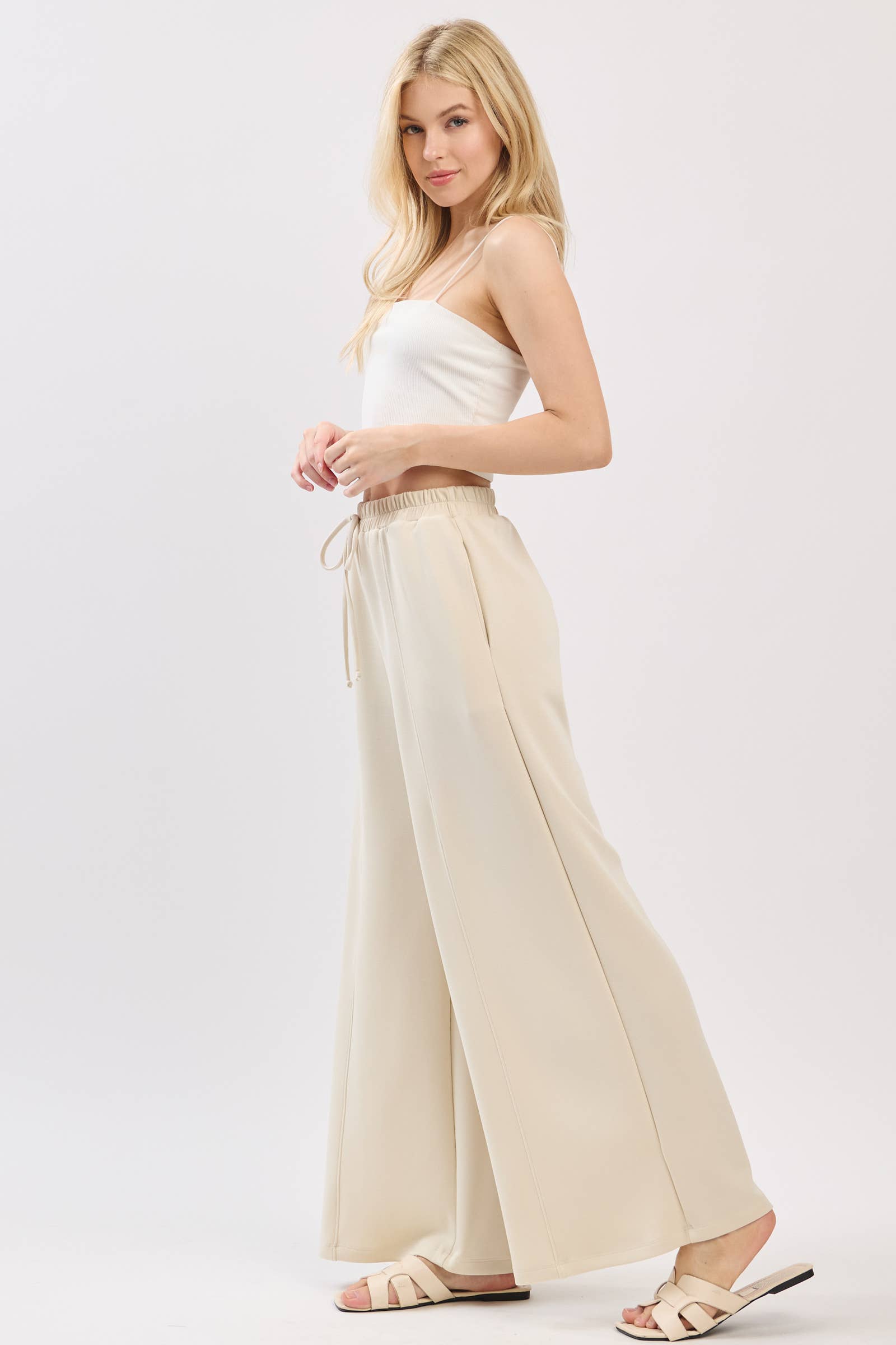 Final Touch - Wholesale Pants - Women's - Modal Jersey Wide Leg Pants - NP703377