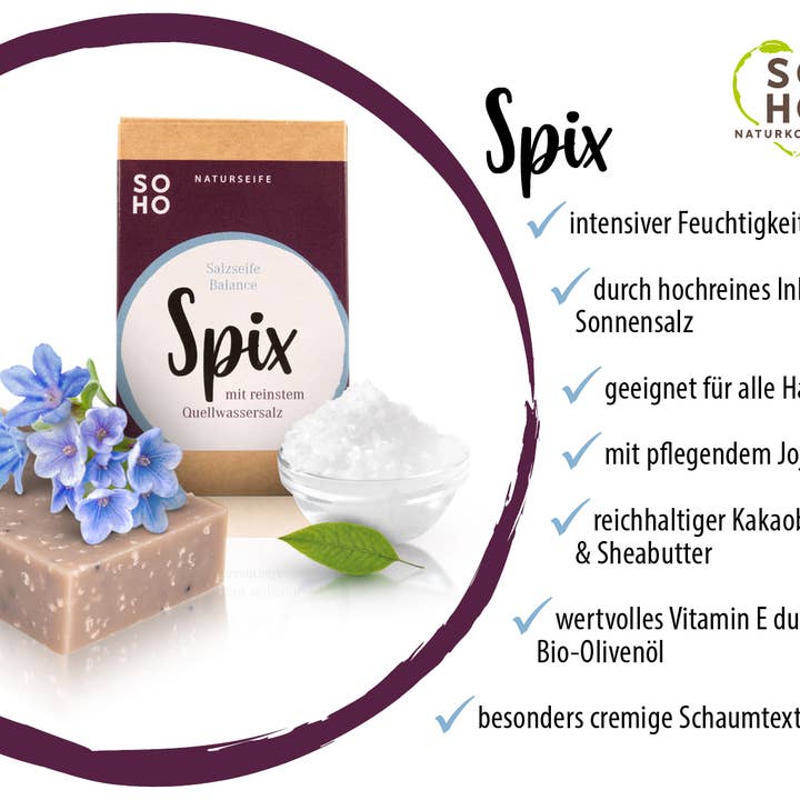 Soho Naturkosmetik - Wholesale Bar Soap - salt soap | SPIX | spring water salt & cocoa butter1