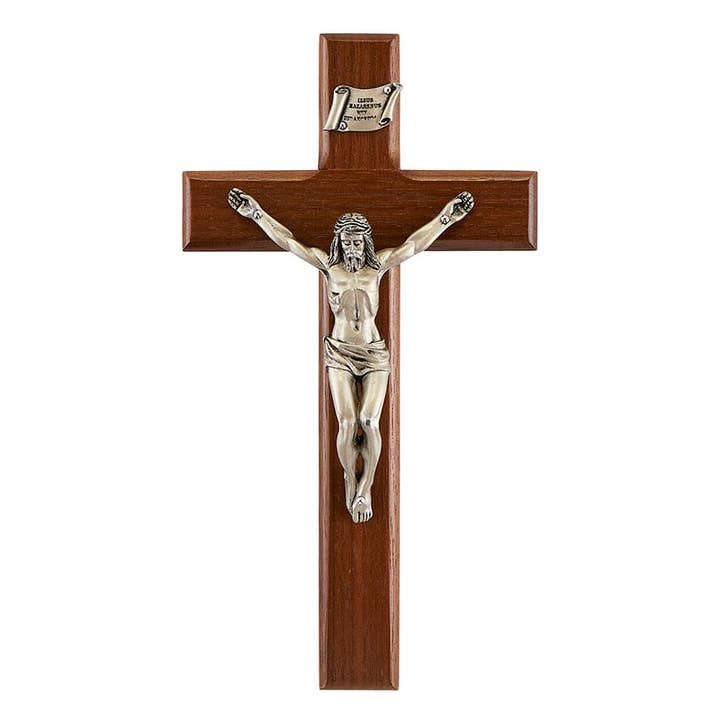 Christian Brands Catholic - Wholesale Wall Cross - 8" Walnut Holy Shroud Of