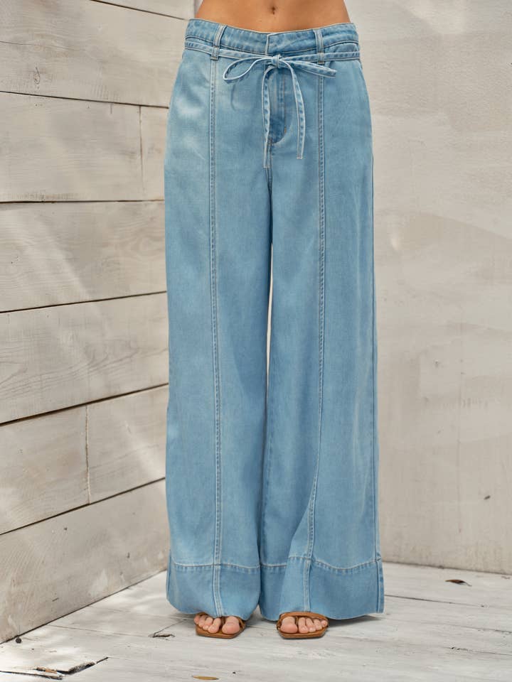 AJP5816 CALÇAS SUPER MACIAS DE PERNA LARGA por atacado de Aaron & Amber